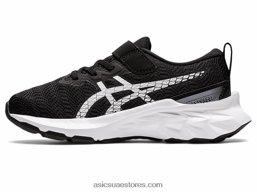 Asics أسود / أبيض novablast 2 مرحلة ما قبل المدرسة 2N24DJ4417