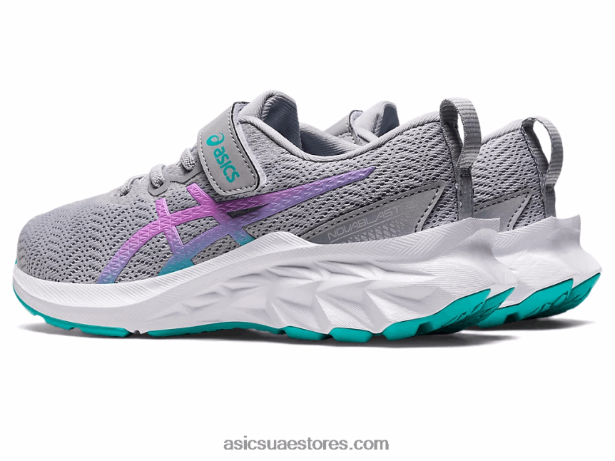 Asics توهج بيدمونت رمادي / لافندر novablast 2 مرحلة ما قبل المدرسة 2N24DJ4431