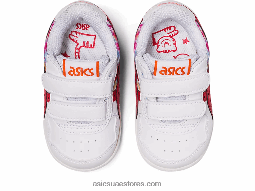 Asics أبيض / أحمر كلاسيكي حجم اليابان طفل صغير 2N24DJ4329