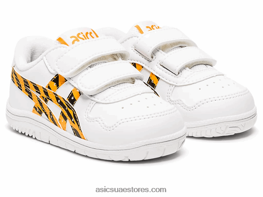 Asics أبيض / زميل أصفر حجم اليابان طفل صغير 2N24DJ4443