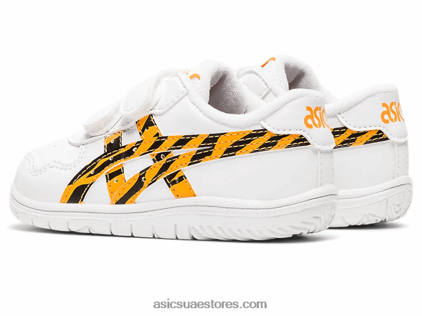 Asics أبيض / زميل أصفر حجم اليابان طفل صغير 2N24DJ4443