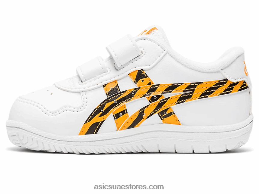 Asics أبيض / زميل أصفر حجم اليابان طفل صغير 2N24DJ4443