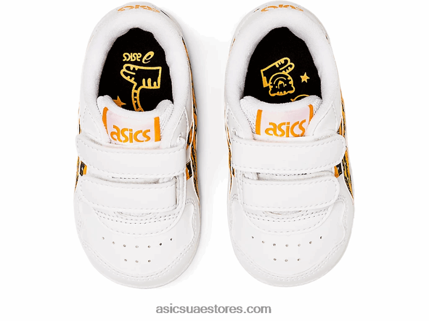 Asics أبيض / زميل أصفر حجم اليابان طفل صغير 2N24DJ4443