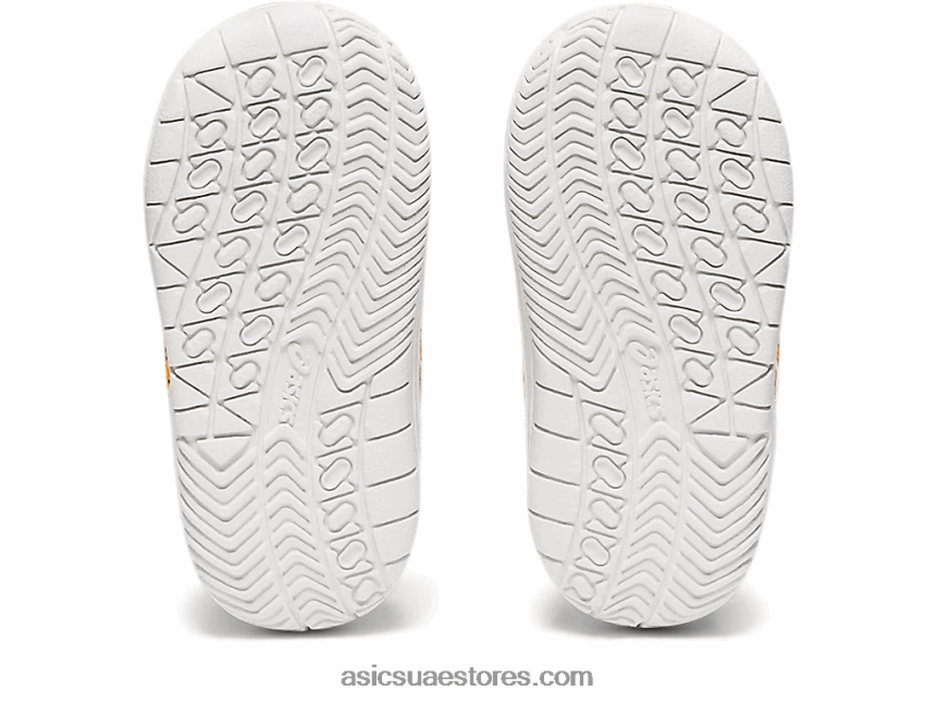 Asics أبيض / زميل أصفر حجم اليابان طفل صغير 2N24DJ4443