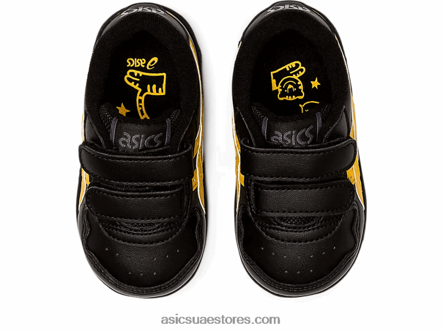 Asics أسود / نمر أصفر حجم اليابان طفل صغير 2N24DJ4449