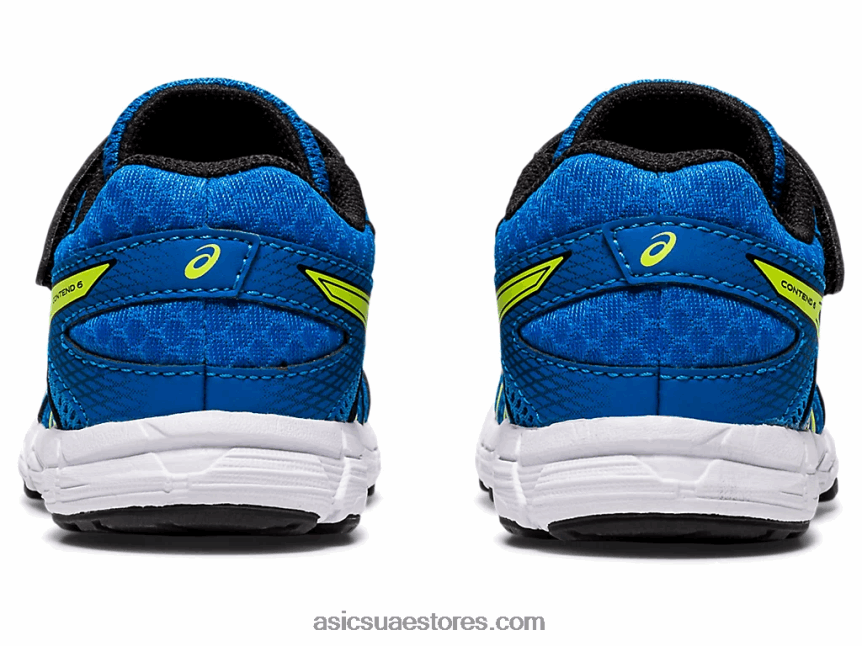 Asics اللون الأزرق المباشر / نكهة الليمون الحامض تتعامل مع حجم 6 طفل صغير 2N24DJ4562