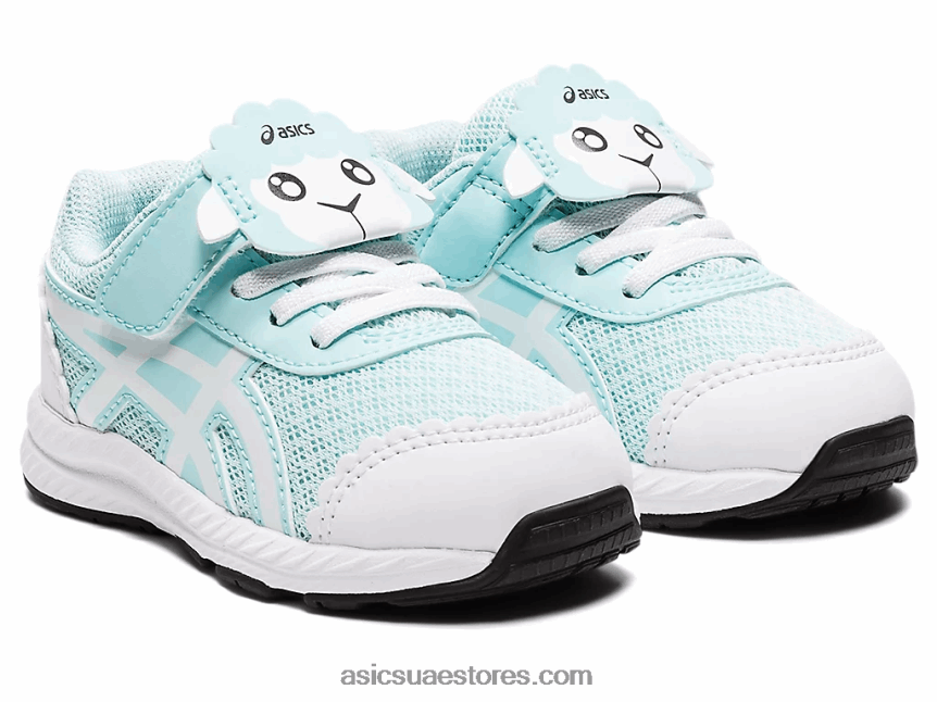Asics أزرق واضح / أبيض تتعامل مع 7 حجم طفل صغير 2N24DJ4470