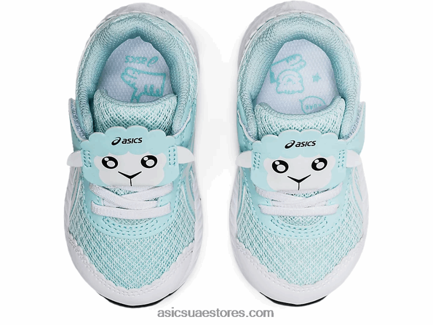 Asics أزرق واضح / أبيض تتعامل مع 7 حجم طفل صغير 2N24DJ4470