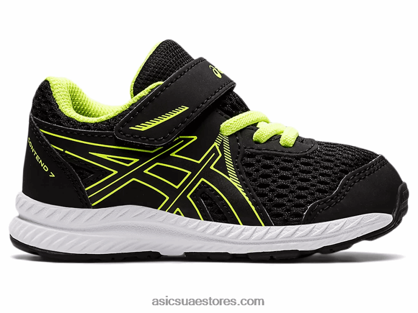 Asics أسود / أخضر خطر تتعامل مع 7 حجم طفل صغير 2N24DJ4485