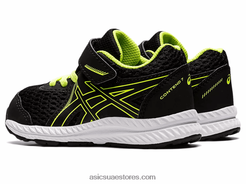 Asics أسود / أخضر خطر تتعامل مع 7 حجم طفل صغير 2N24DJ4485
