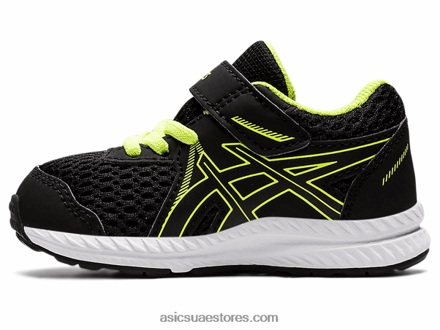 Asics أسود / أخضر خطر تتعامل مع 7 حجم طفل صغير 2N24DJ4485