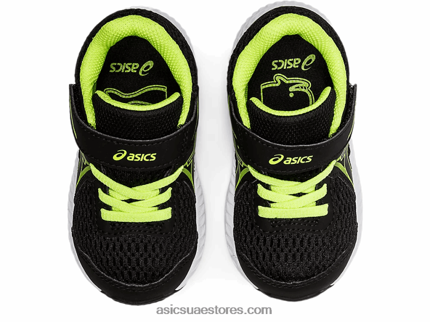 Asics أسود / أخضر خطر تتعامل مع 7 حجم طفل صغير 2N24DJ4485