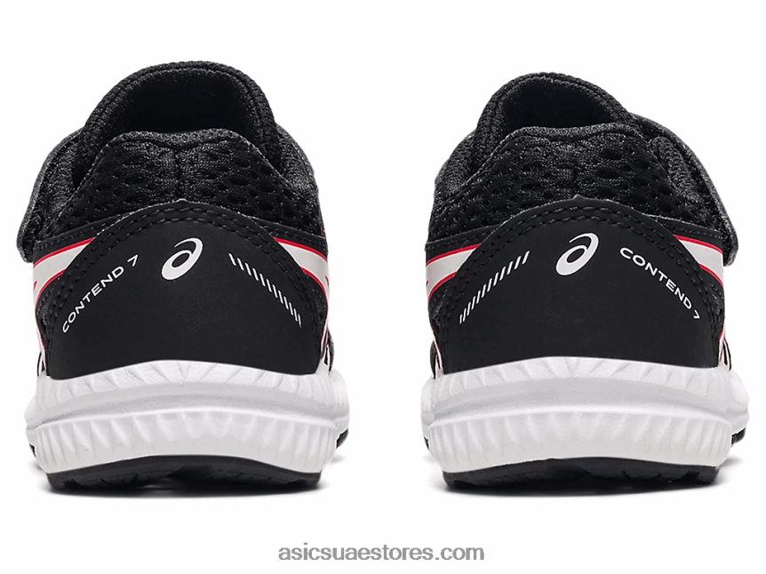 Asics أسود / أحمر كهربائي تتعامل مع 7 حجم طفل صغير 2N24DJ4523