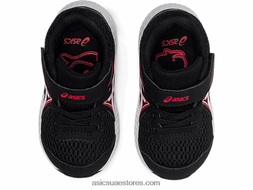 Asics أسود / أحمر كهربائي تتعامل مع 7 حجم طفل صغير 2N24DJ4523