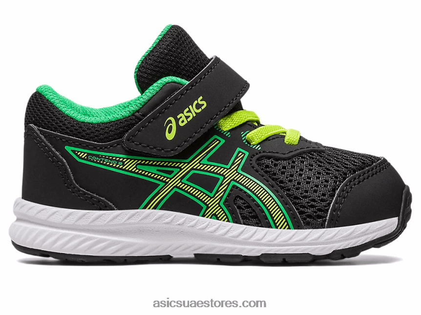 Asics أسود / قشر الليمون تتعامل مع حجم 8 طفل صغير 2N24DJ4316