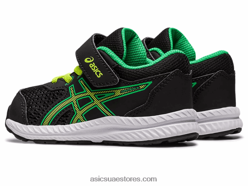 Asics أسود / قشر الليمون تتعامل مع حجم 8 طفل صغير 2N24DJ4316