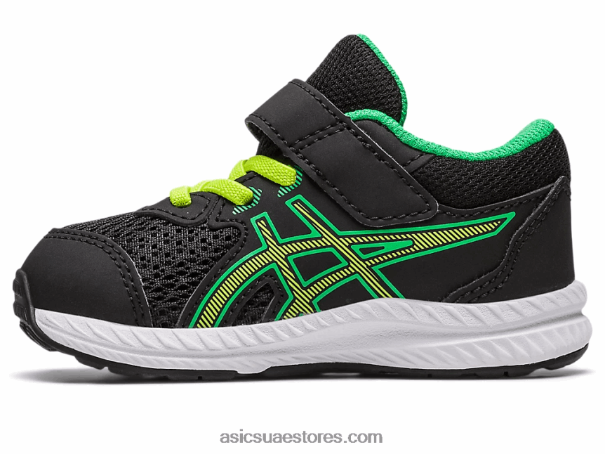 Asics أسود / قشر الليمون تتعامل مع حجم 8 طفل صغير 2N24DJ4316