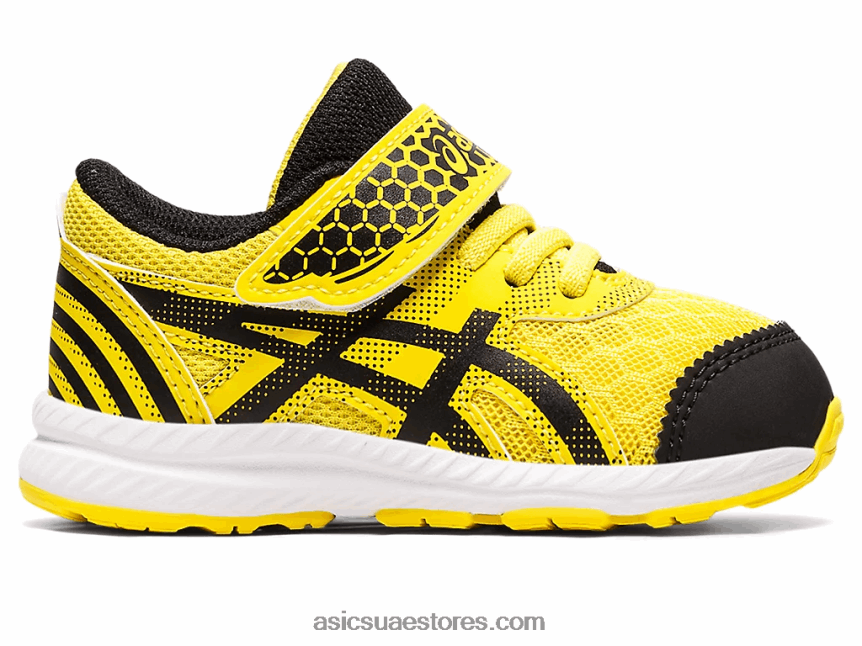 Asics أصفر / أسود نابض بالحياة تتعامل مع 8 ساحة مدرسة بحجم طفل صغير 2N24DJ4406