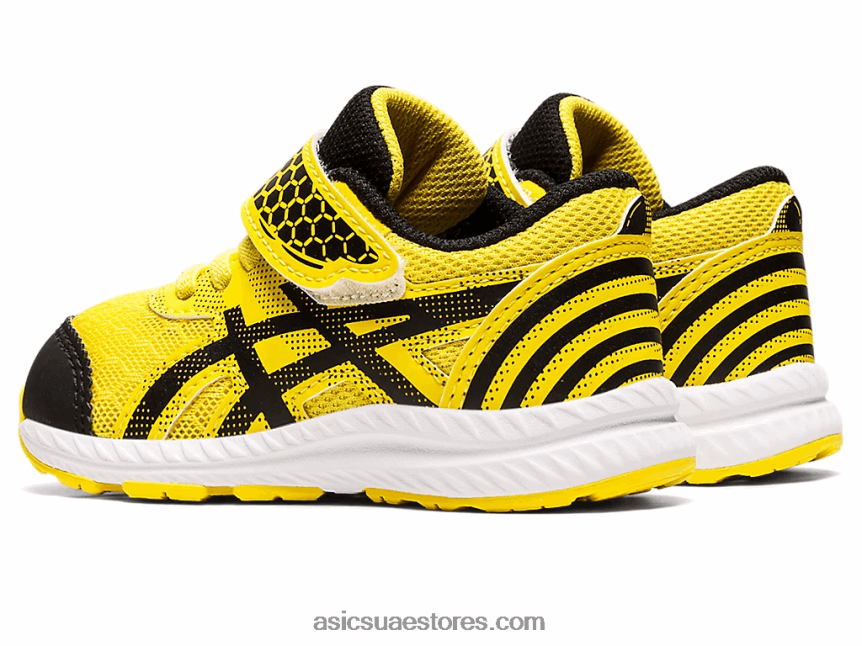 Asics أصفر / أسود نابض بالحياة تتعامل مع 8 ساحة مدرسة بحجم طفل صغير 2N24DJ4406