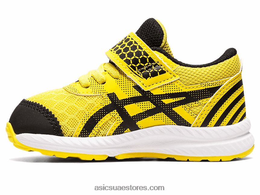 Asics أصفر / أسود نابض بالحياة تتعامل مع 8 ساحة مدرسة بحجم طفل صغير 2N24DJ4406