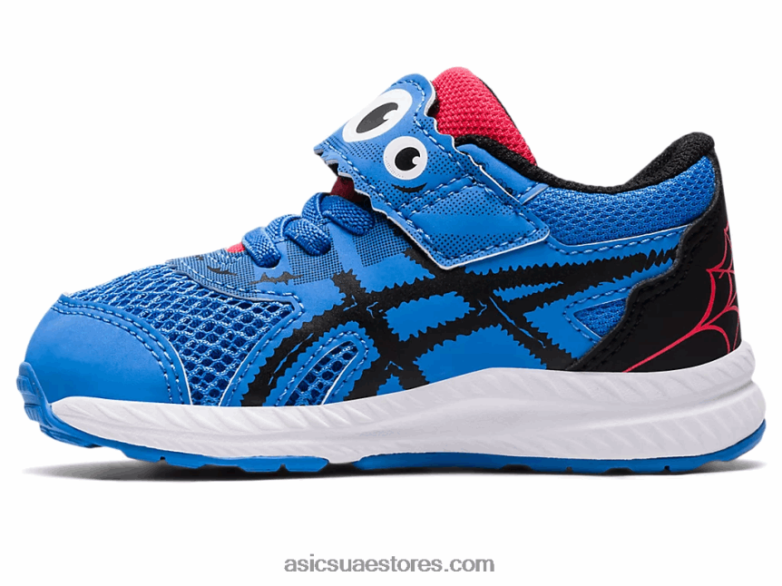 Asics الساحل الأزرق / الأسود تتعامل مع 8 ساحة مدرسة بحجم طفل صغير 2N24DJ4407