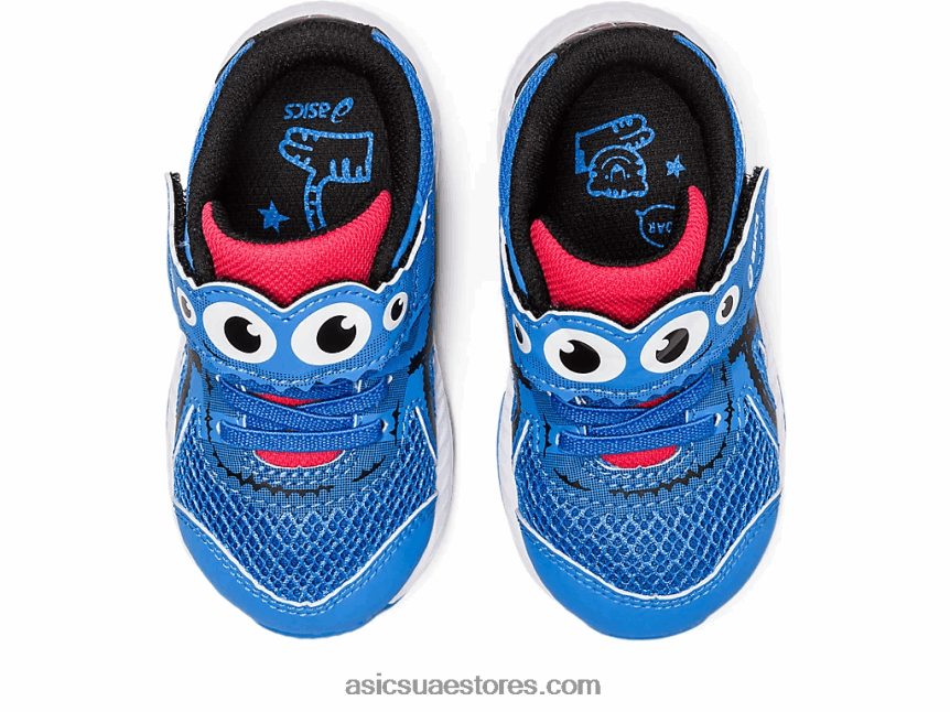 Asics الساحل الأزرق / الأسود تتعامل مع 8 ساحة مدرسة بحجم طفل صغير 2N24DJ4407