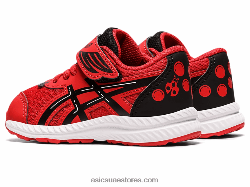 Asics كلاسيك أحمر / أسود تتعامل مع 8 ساحة مدرسة بحجم طفل صغير 2N24DJ4412