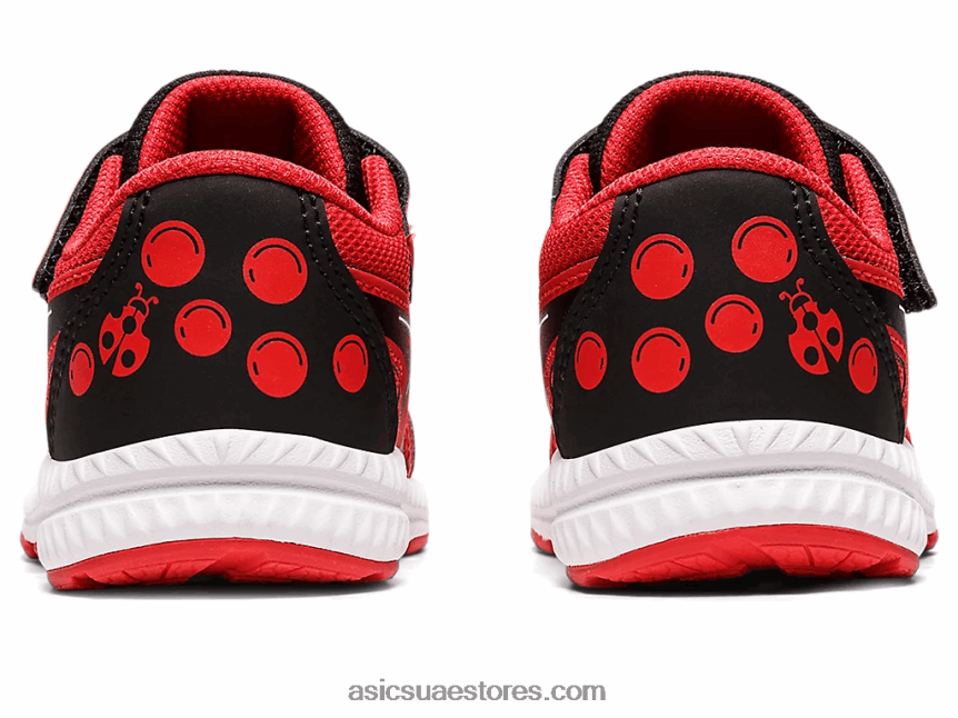 Asics كلاسيك أحمر / أسود تتعامل مع 8 ساحة مدرسة بحجم طفل صغير 2N24DJ4412