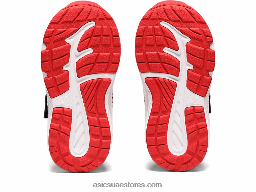 Asics كلاسيك أحمر / أسود تتعامل مع 8 ساحة مدرسة بحجم طفل صغير 2N24DJ4412